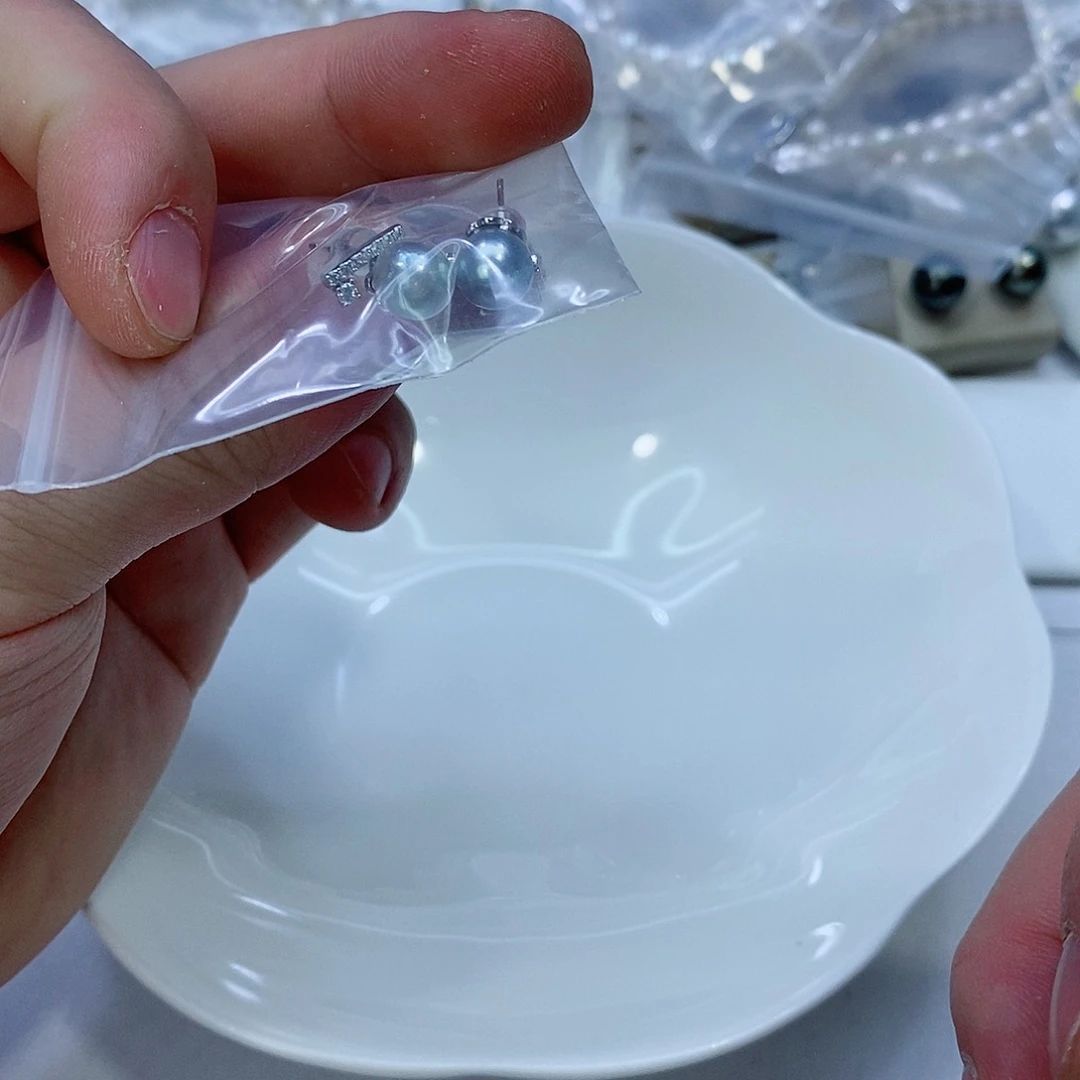 海水珍珠耳饰银S925镶嵌