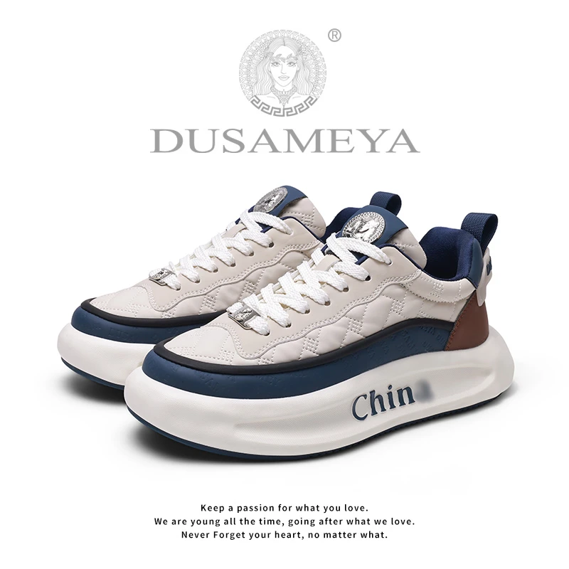 DUSAMEYA/杜莎米娅秋冬轻奢时尚百搭厚底增高潮流休闲潮鞋D6810