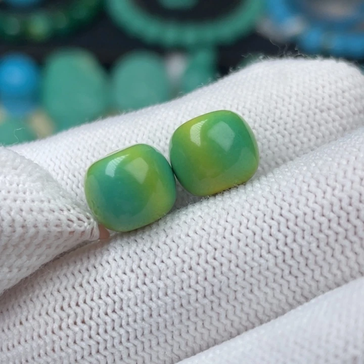 高瓷菜籽绿10mm老型一对