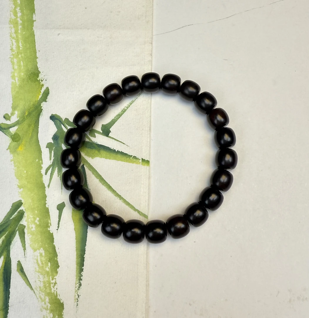 乌木精工桶珠单圈手串8*9一串多样性发其一