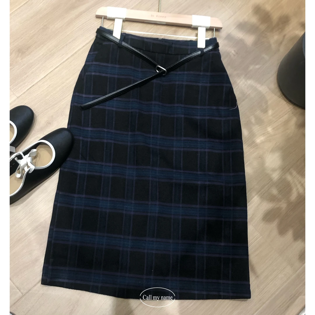 路一.韩国 Seoul格子毛呢半裙 2024121695