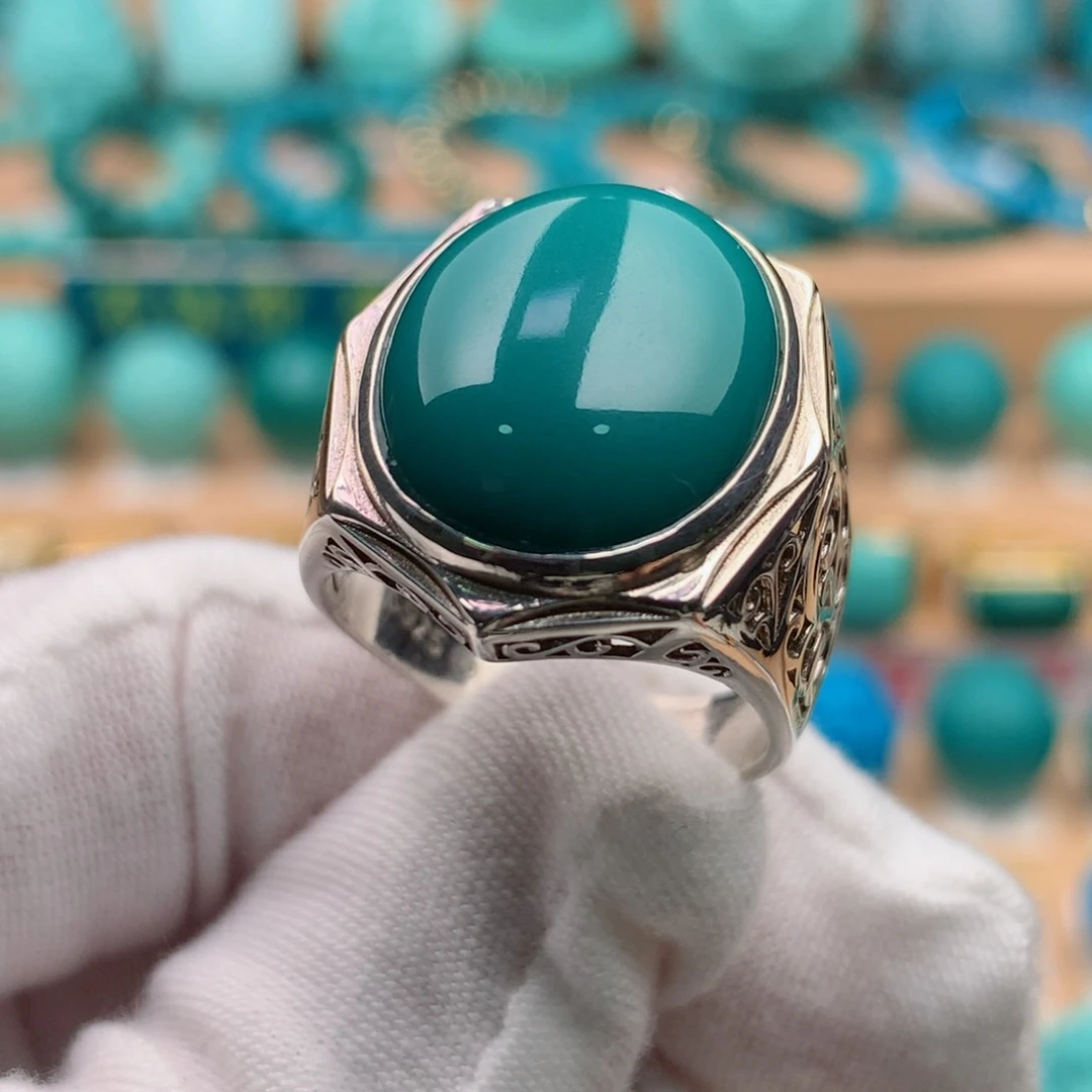 银S925镶嵌绿松石珠宝奇石