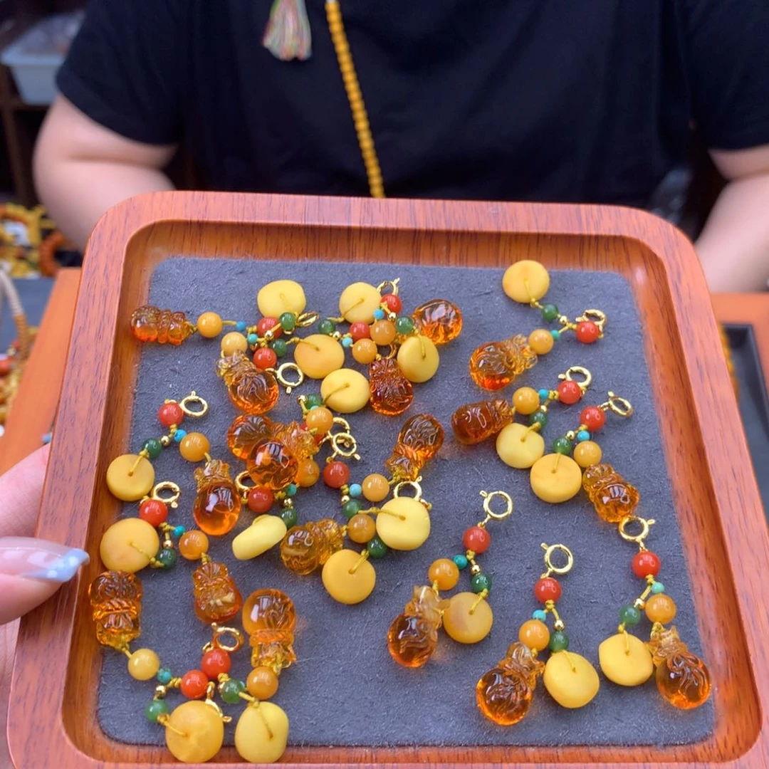 未镶嵌吊坠(不含链)琥珀多样性发一