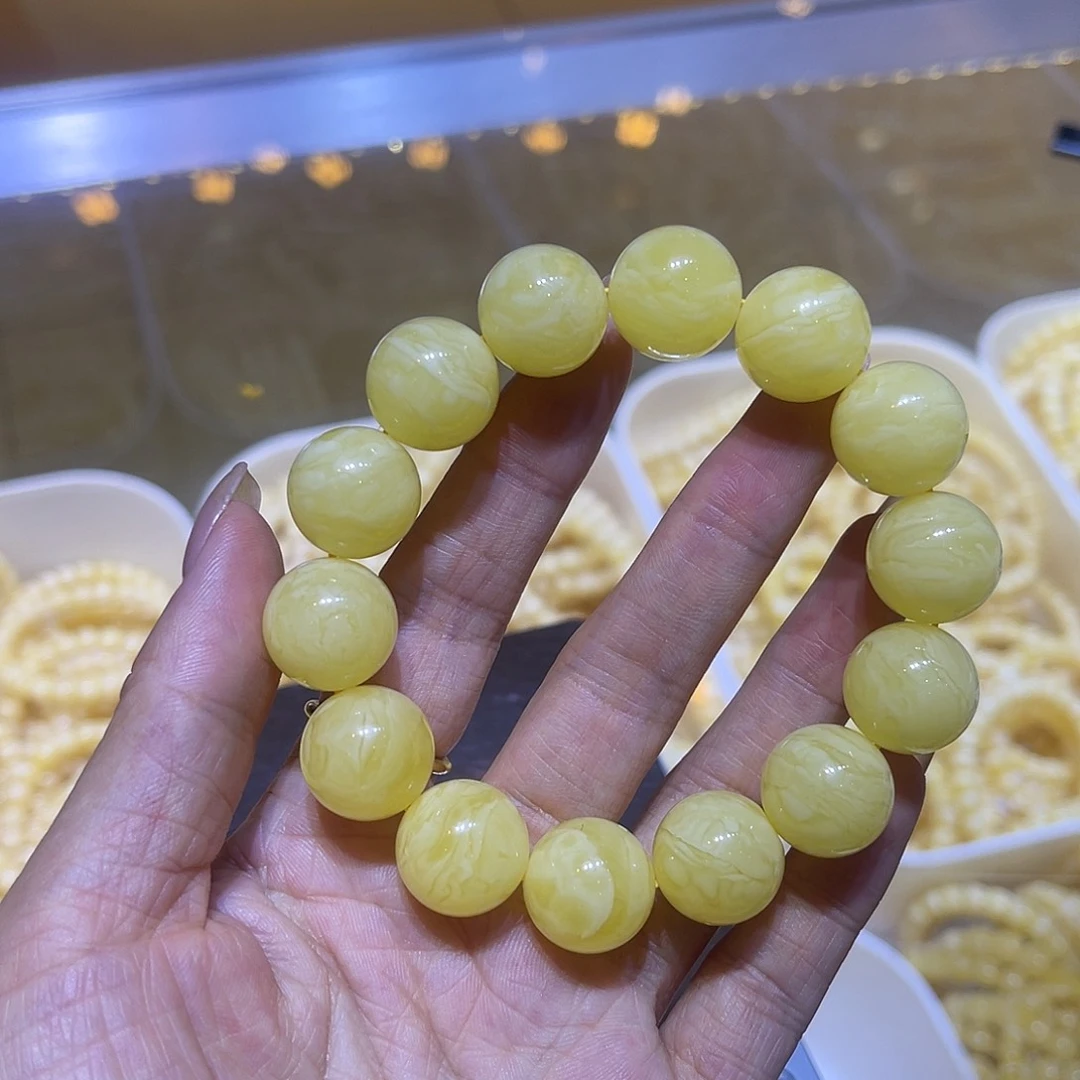 琥珀未镶嵌手链蜜蜡手串16