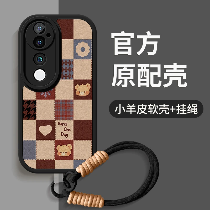 格子小熊适用vivos19手机壳vivos19pro新款硅胶挂绳镜头全包软壳