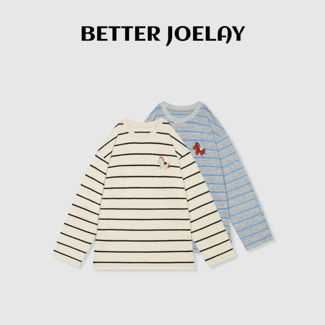 BETTER JOELAY-【花球小马】时尚百搭简约T恤长袖潮流休闲风GG0343