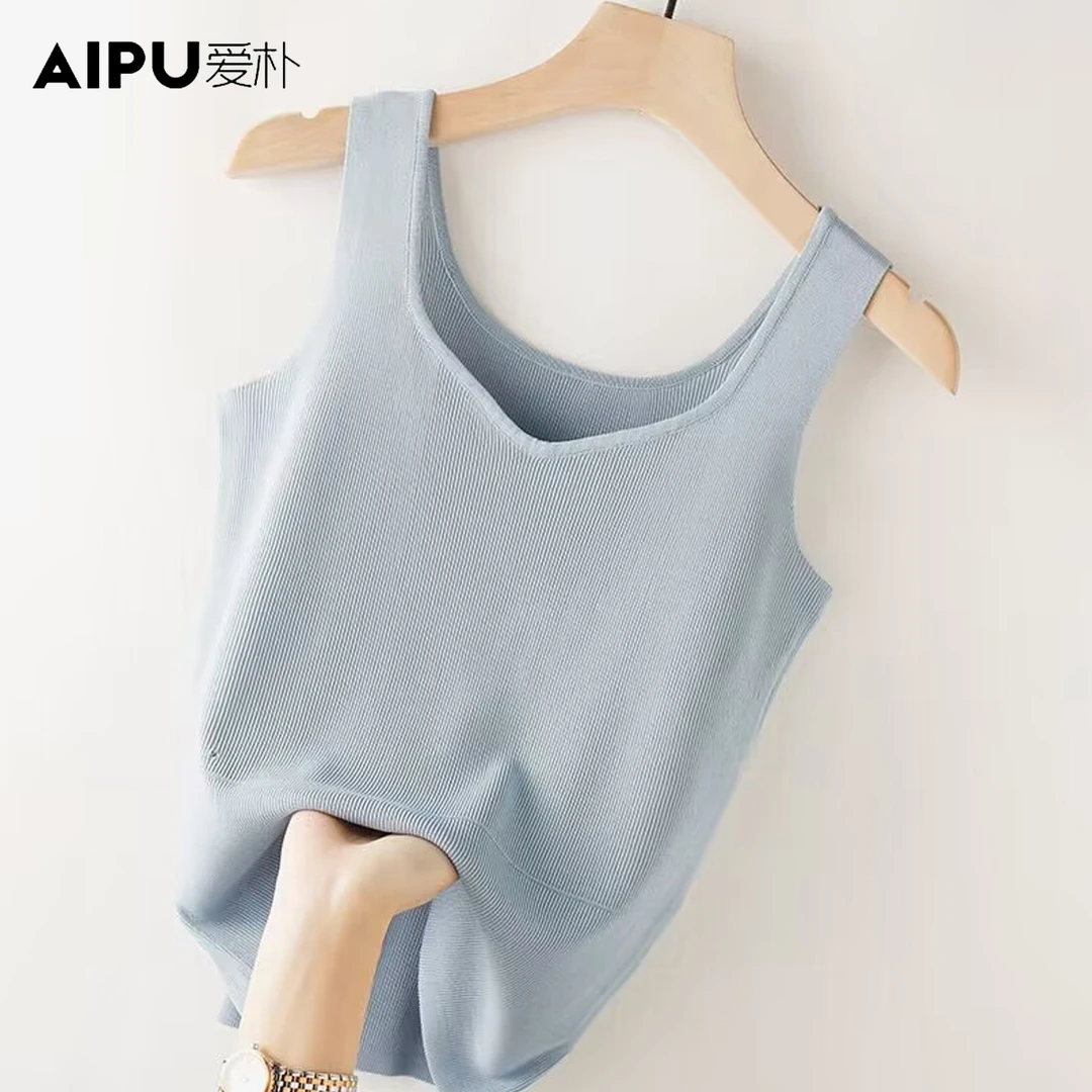 爱朴大码女装秋季新品优雅风显瘦时尚休闲气质高级感女士背心8522