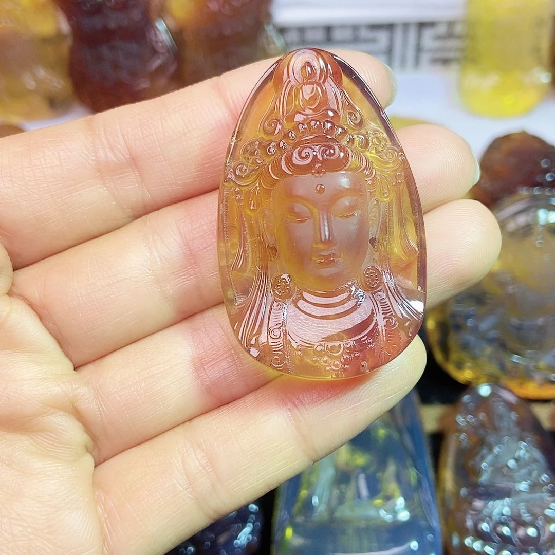 琥珀颈饰未镶嵌观音