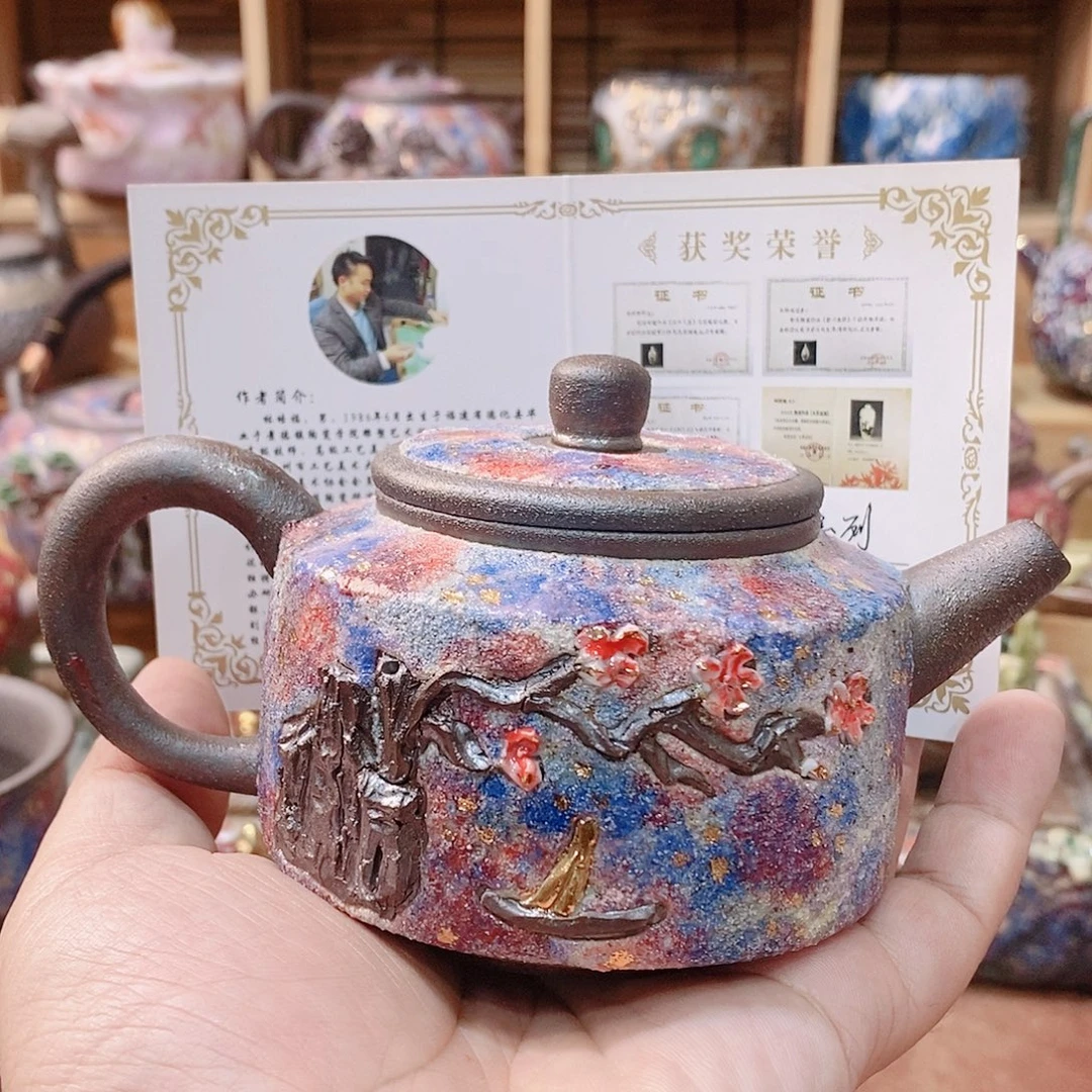粗陶志野柴烧茶器