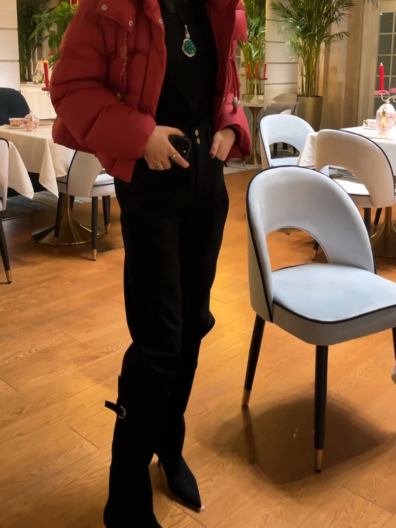 BARRIAILEN | 秋冬拉绒修身小脚牛仔裤-2401905