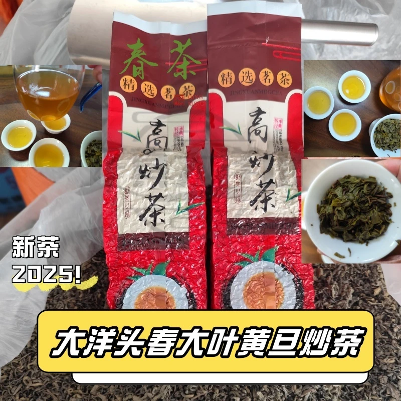 【2025头春大叶黄旦炒茶】板栗香揭西大洋正真大洋山客家炒青绿茶