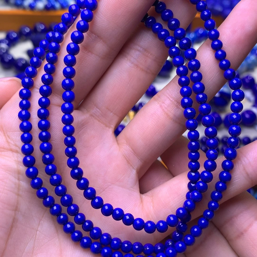 青金石未镶嵌手串4mm4圈