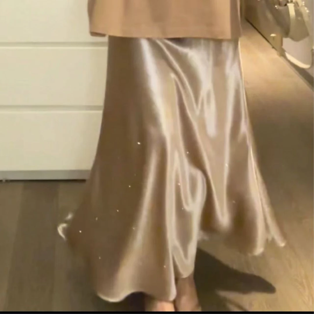 【小文推荐】夏季新款缎面半身长裙