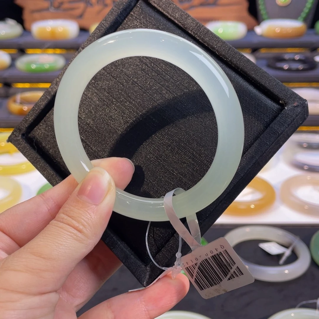 未镶嵌手镯和田玉高冰玻璃底手镯5758