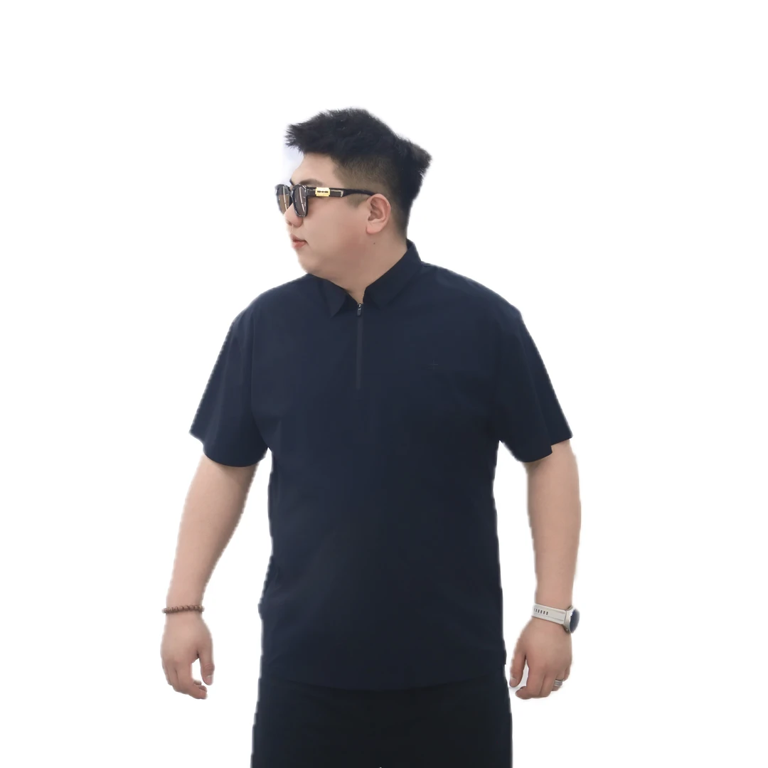 大码男装 夏季新款 拉链POLO衫72522商务休闲