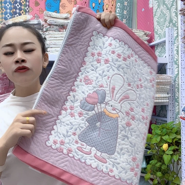 棉粉色小花兔兔棉