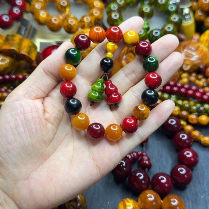 松木琥珀木文玩手串