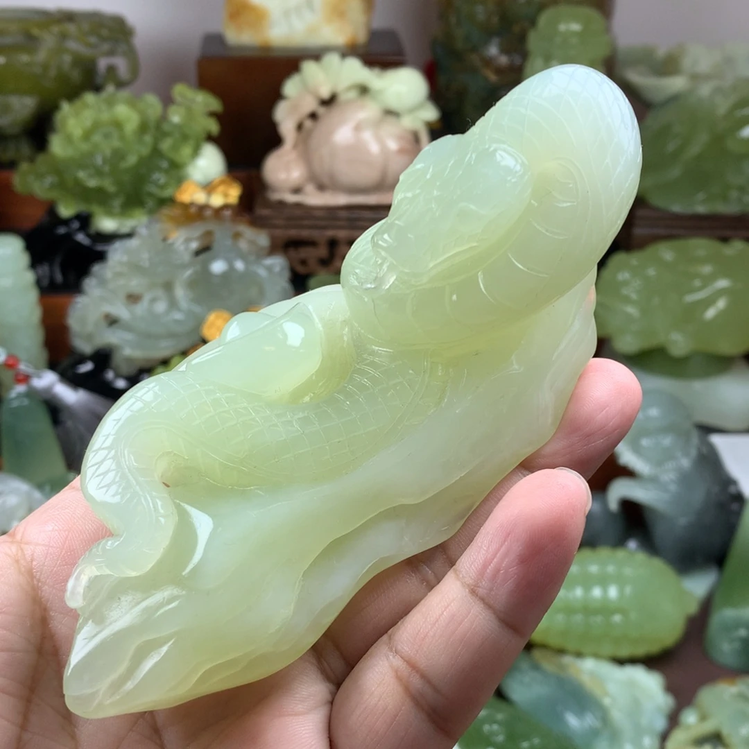 岫玉未镶嵌手把件