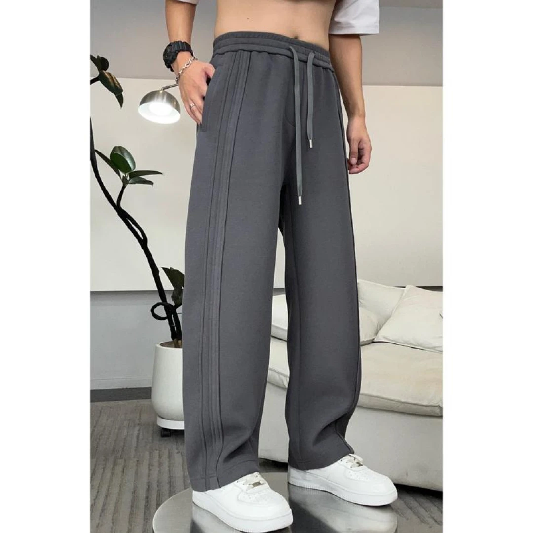 （熙品）2025冬新款时尚百搭休闲宽松显瘦纯色抽绳休闲裤卫裤K-102