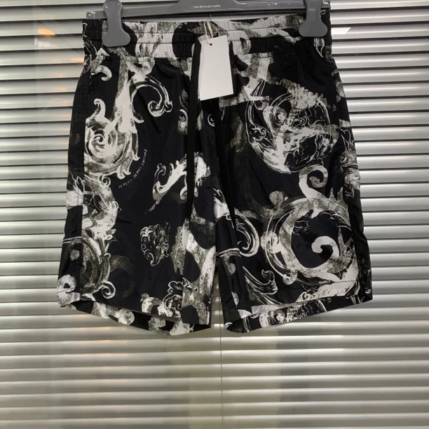 99新 VERSACE/范思哲 涂鸦印花休闲短裤沙滩裤/XXS码/B01938