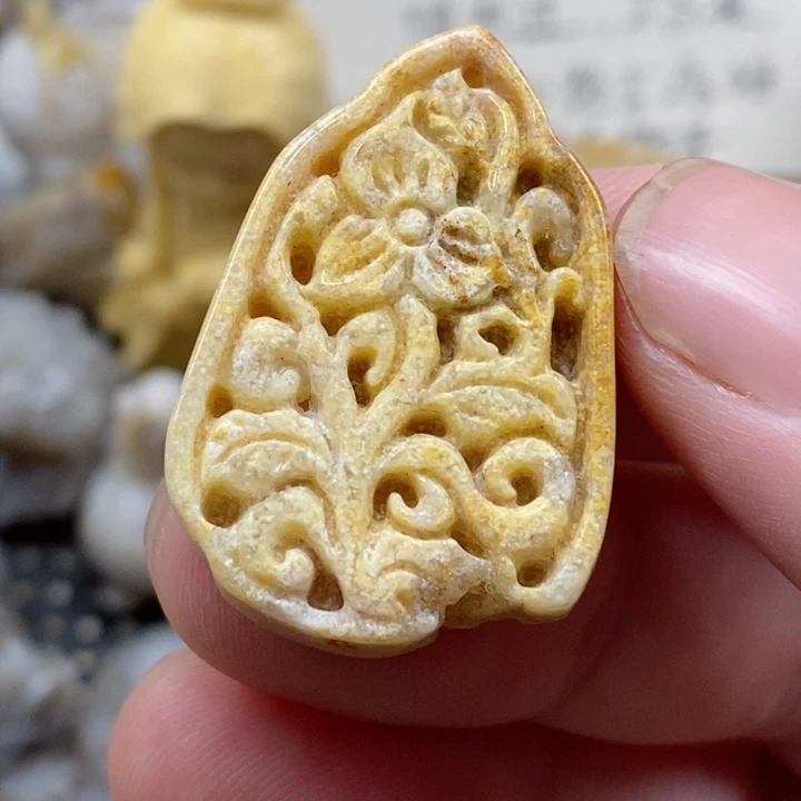 颈饰未镶嵌硅化珊瑚（珊瑚玉）有瑕 小