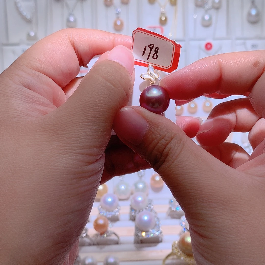 耳饰淡水珍珠银S925镶嵌CC12.3mm