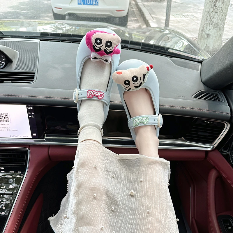 可爱卡通休闲软萌小新玛丽珍女鞋2025年夏季新款时尚外穿舒适凉鞋