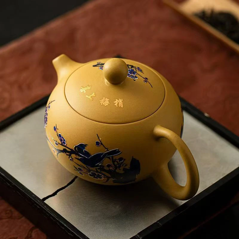 黄金段泥变色喜上眉梢凤鸣壶