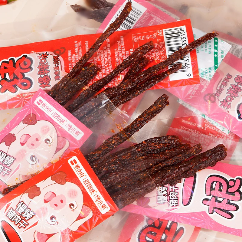 【豆有味】一根猪爆辣超长猪肉条香辣磨牙解馋追剧肉干网红零食湖南