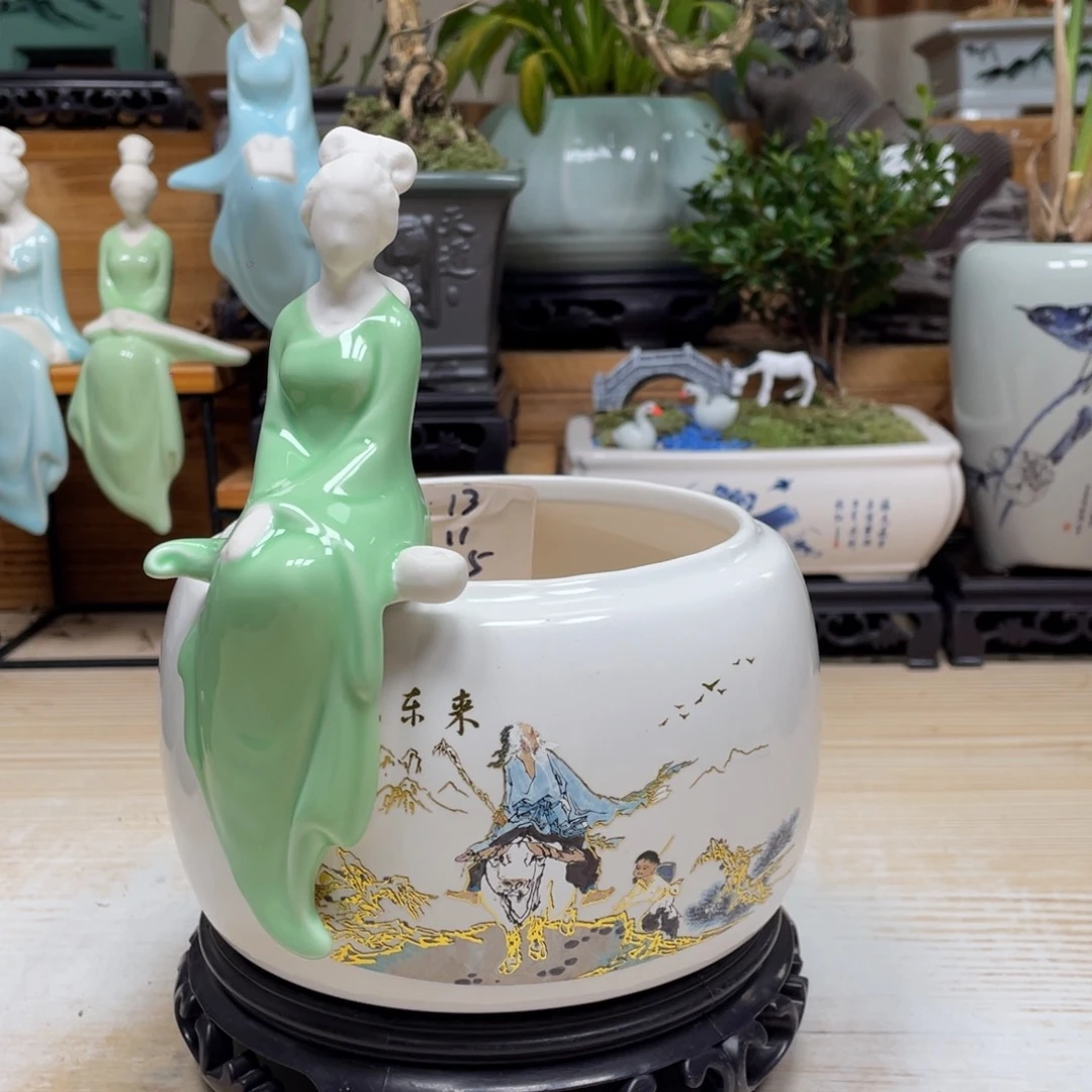 紫砂花盆陶瓷艺术花盆陶瓷
