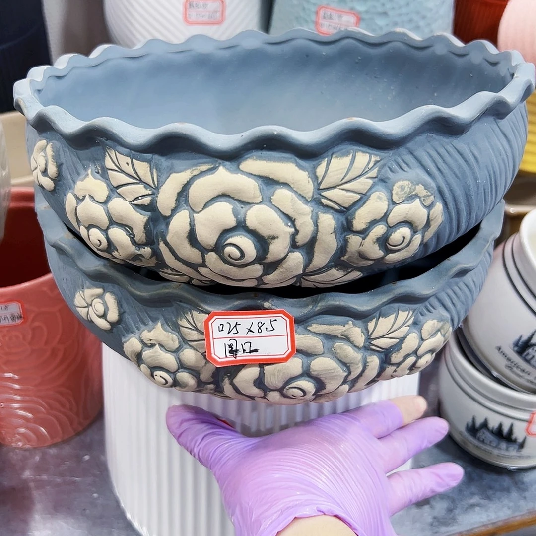 有孔外贸尾单陶瓷花盆凑单10米包邮