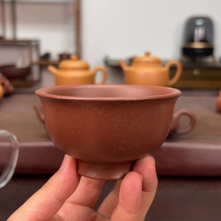 ****某茶壶紫砂紫泥主人杯