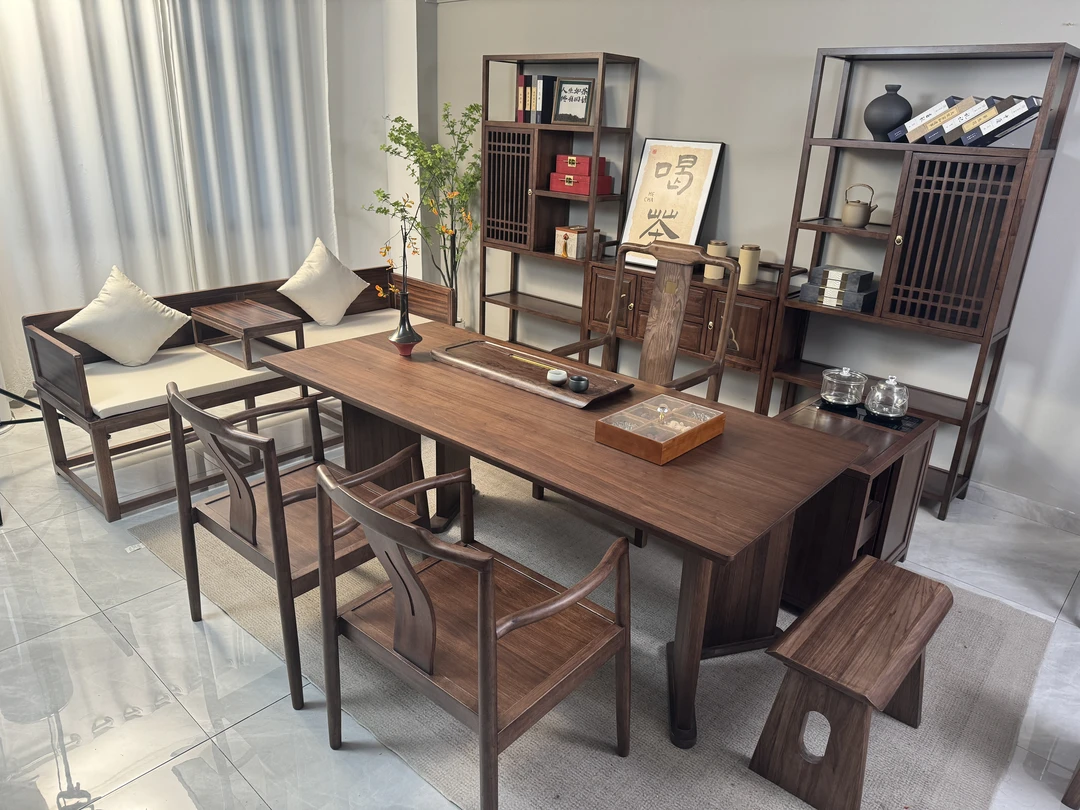 新中式茶桌实木书桌茶桌家用简约办公室桌椅 补差价专属链接