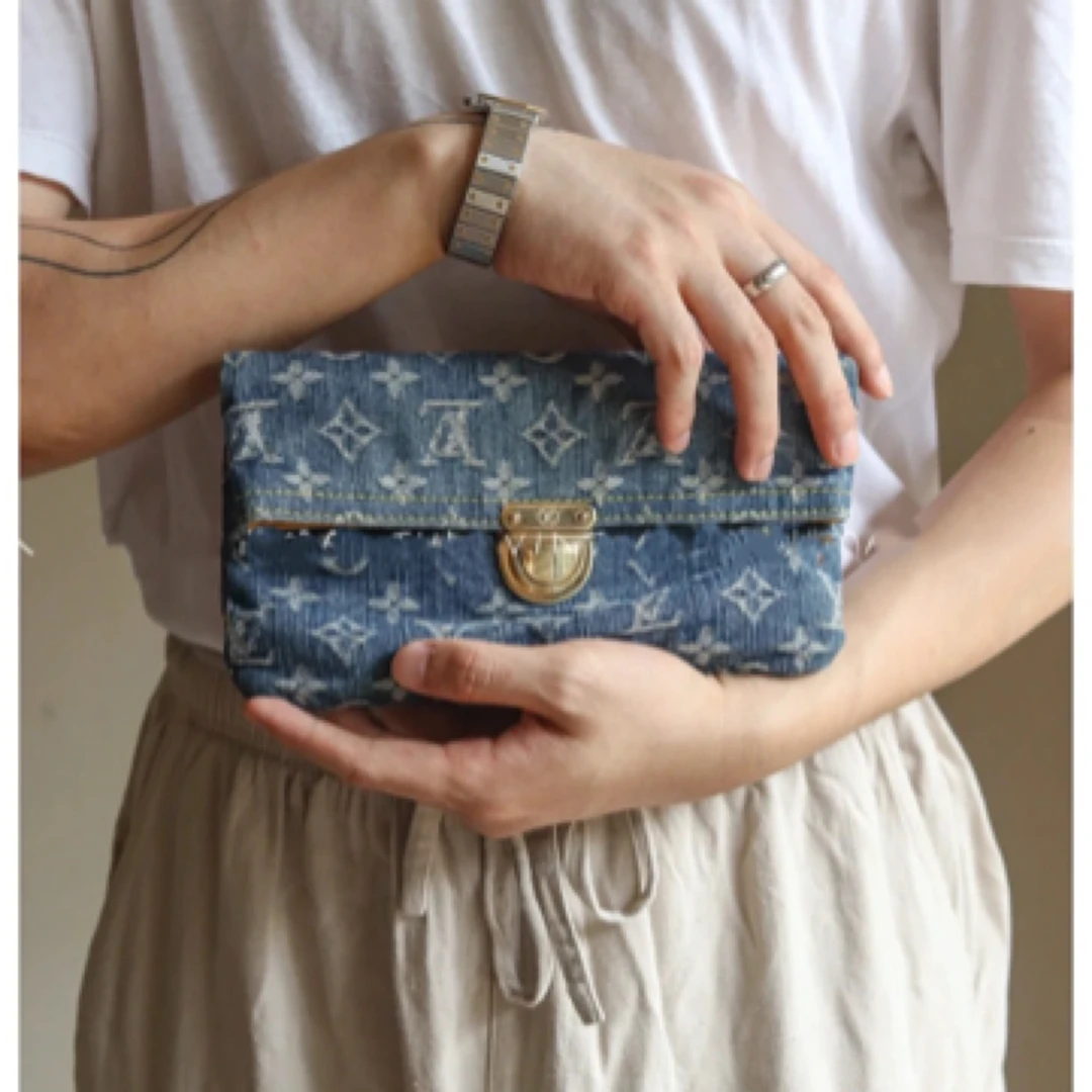 95新 LouisVuitton/路易威登 单宁手拿/可改造单肩斜挎/全原/95新
