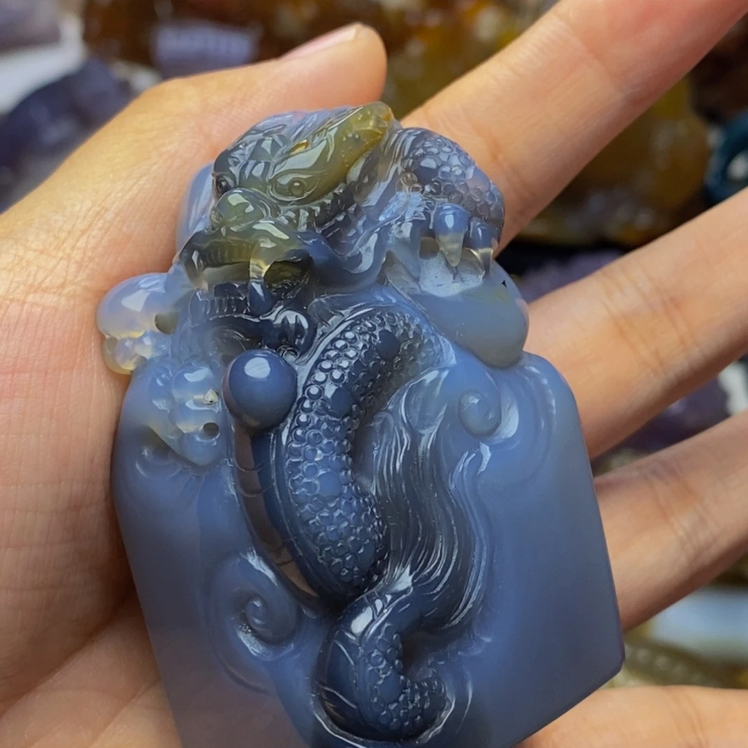@***风玛瑙/玉髓未镶嵌把件
