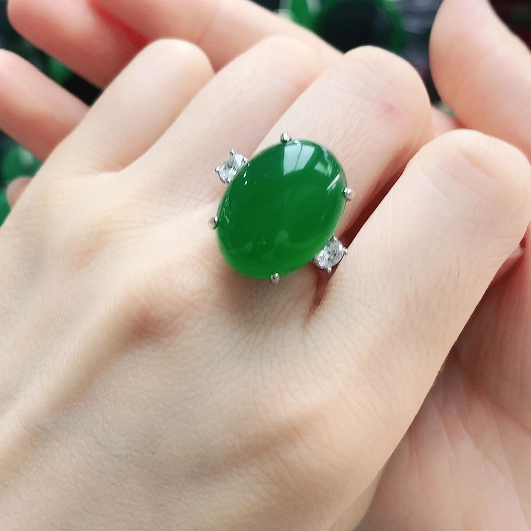 银S925镶嵌戒指玛瑙/玉髓