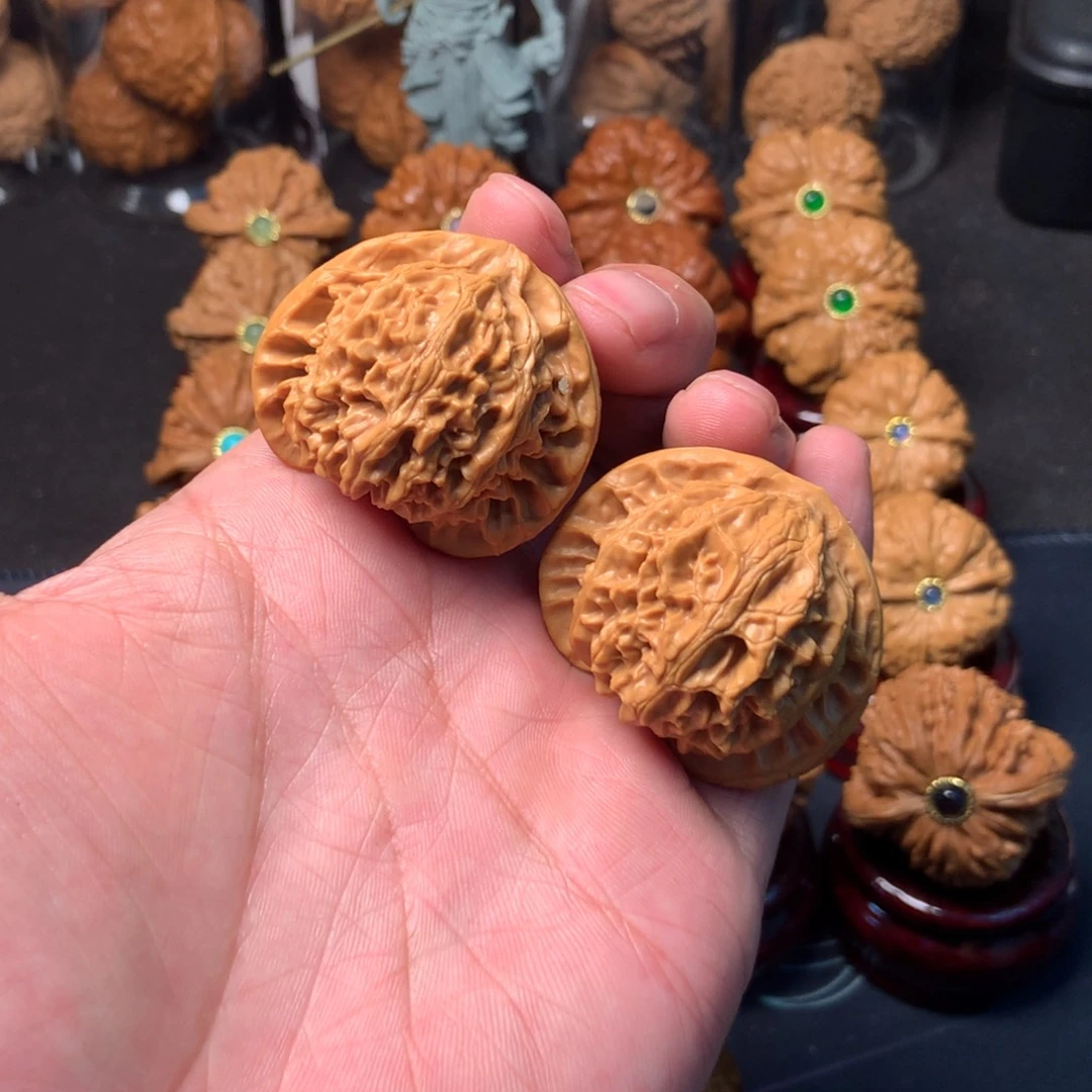 把件文玩核桃B3打底宫灯狮子头文玩核桃