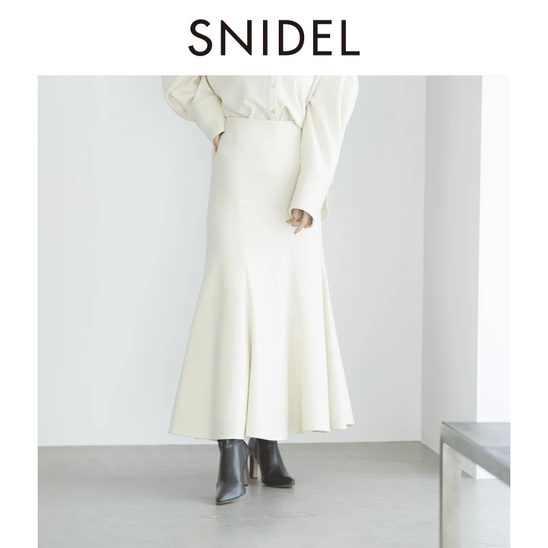 SNIDEL新品气质高腰中长款修身包臀鱼尾半身裙SWFS245114
