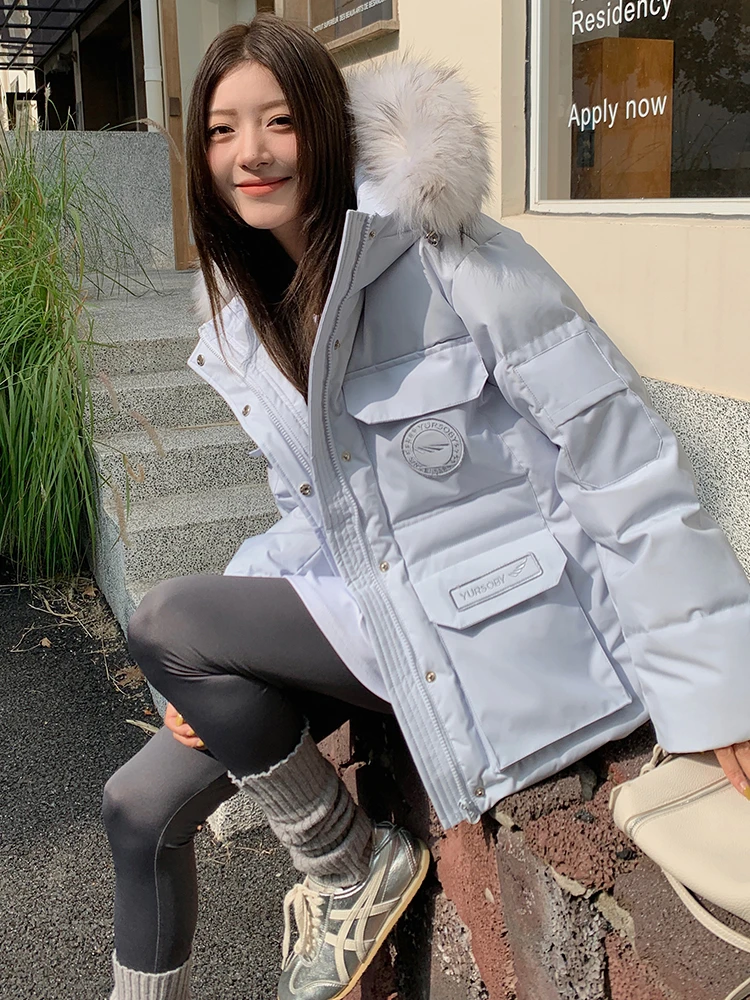 2025年爆款休闲时尚修身工装派克羽绒服