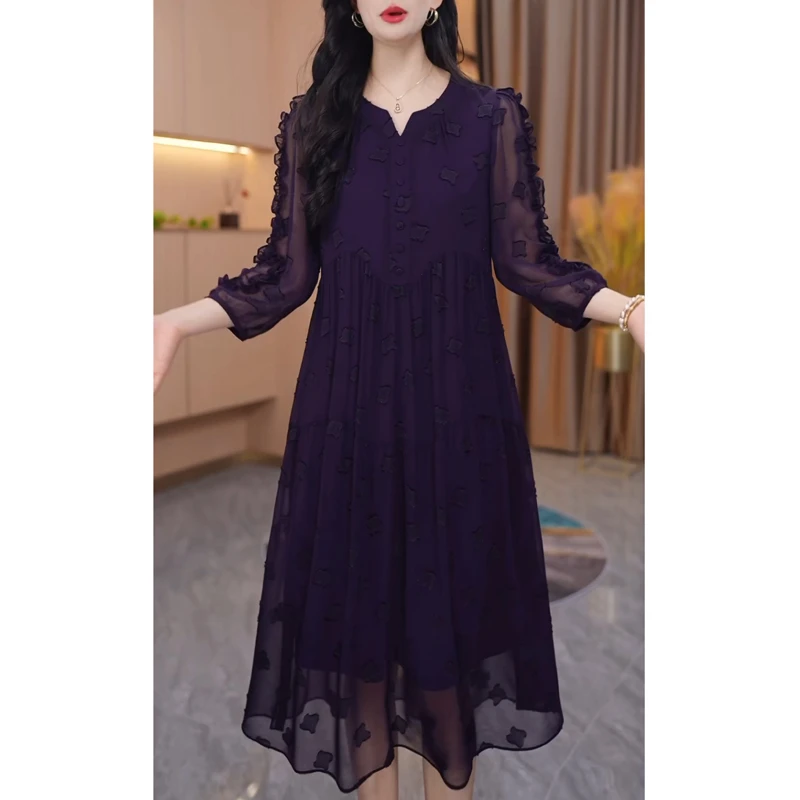 连衣裙2025新款女春秋今年流行十三行爆款高档品牌轻奢高级感纱料