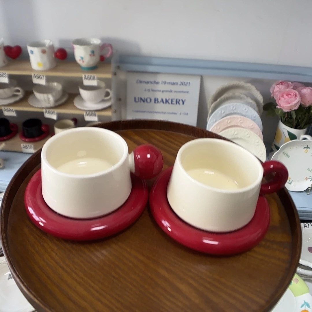 瓷片瑕疵特价陶瓷咖啡杯碟