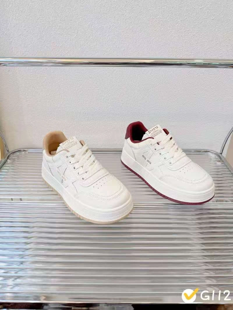 G112番外冬季新款百搭显瘦撞色厚底时尚小白鞋女