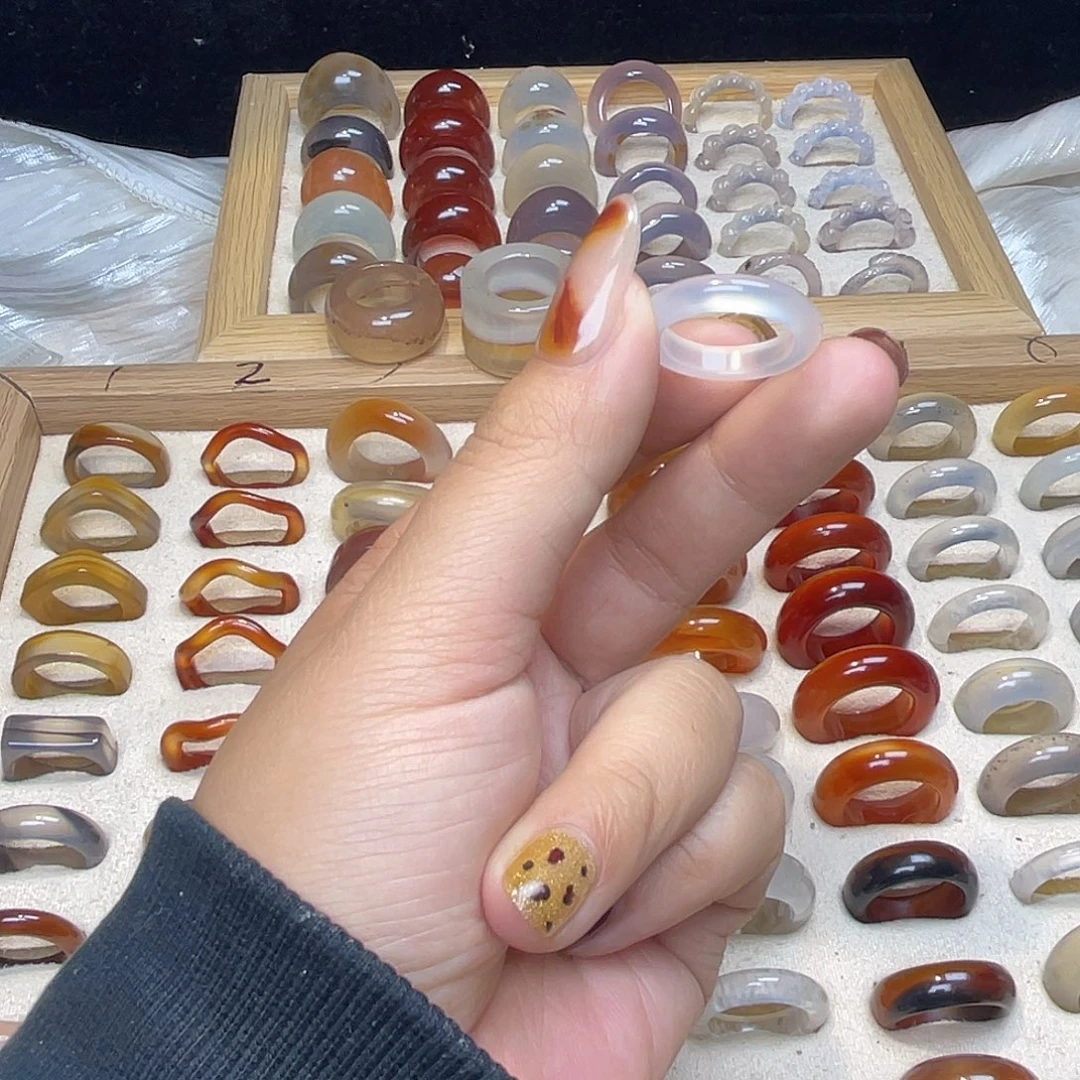 玛瑙/玉髓合金戒指A29港16不退换