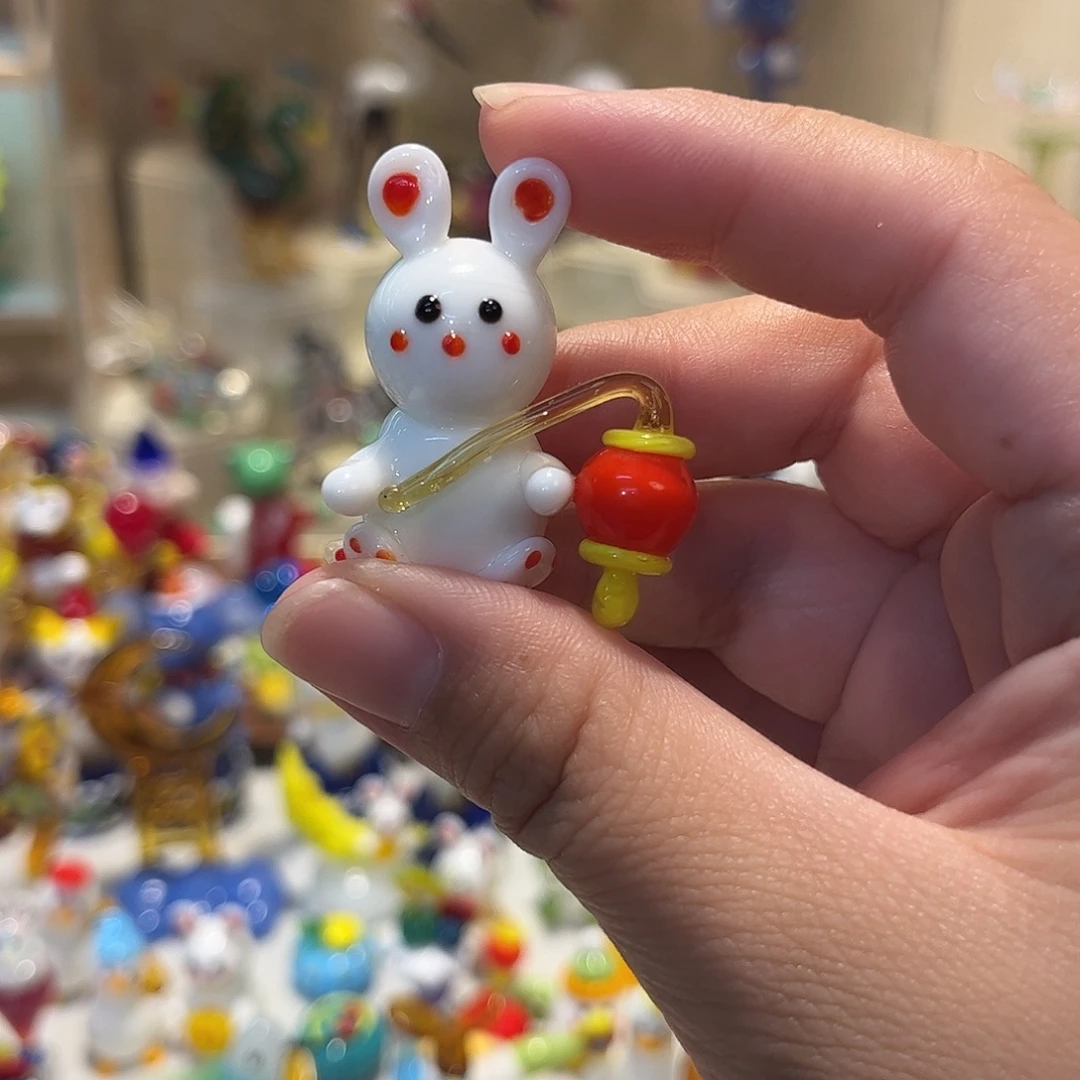 手工艺品琉璃灯笼兔子