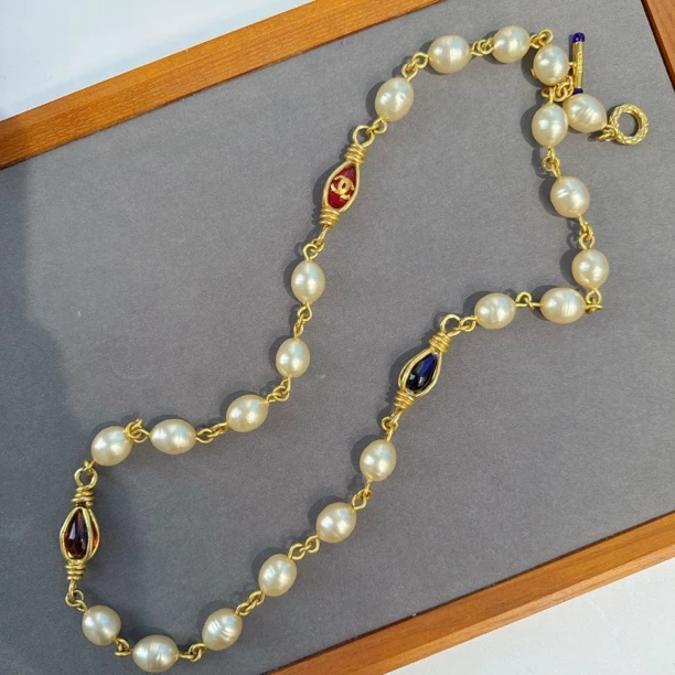 95新 Chanel/香奈儿 Chanel vintage香奈儿中古鸟笼珍珠项链