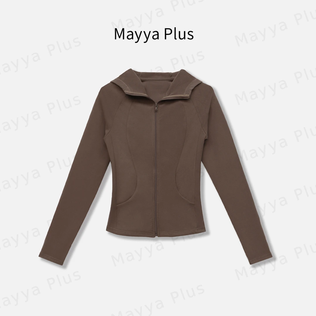 【裸感外套】Mayya Plus麦芽定制秋季新款连帽修身显瘦外套32536512