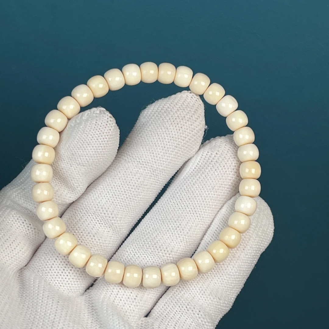 U2425天然猛犸牙 瑕疵特价桶珠手串 5.7*4.6mm支持鉴定 假一罚四