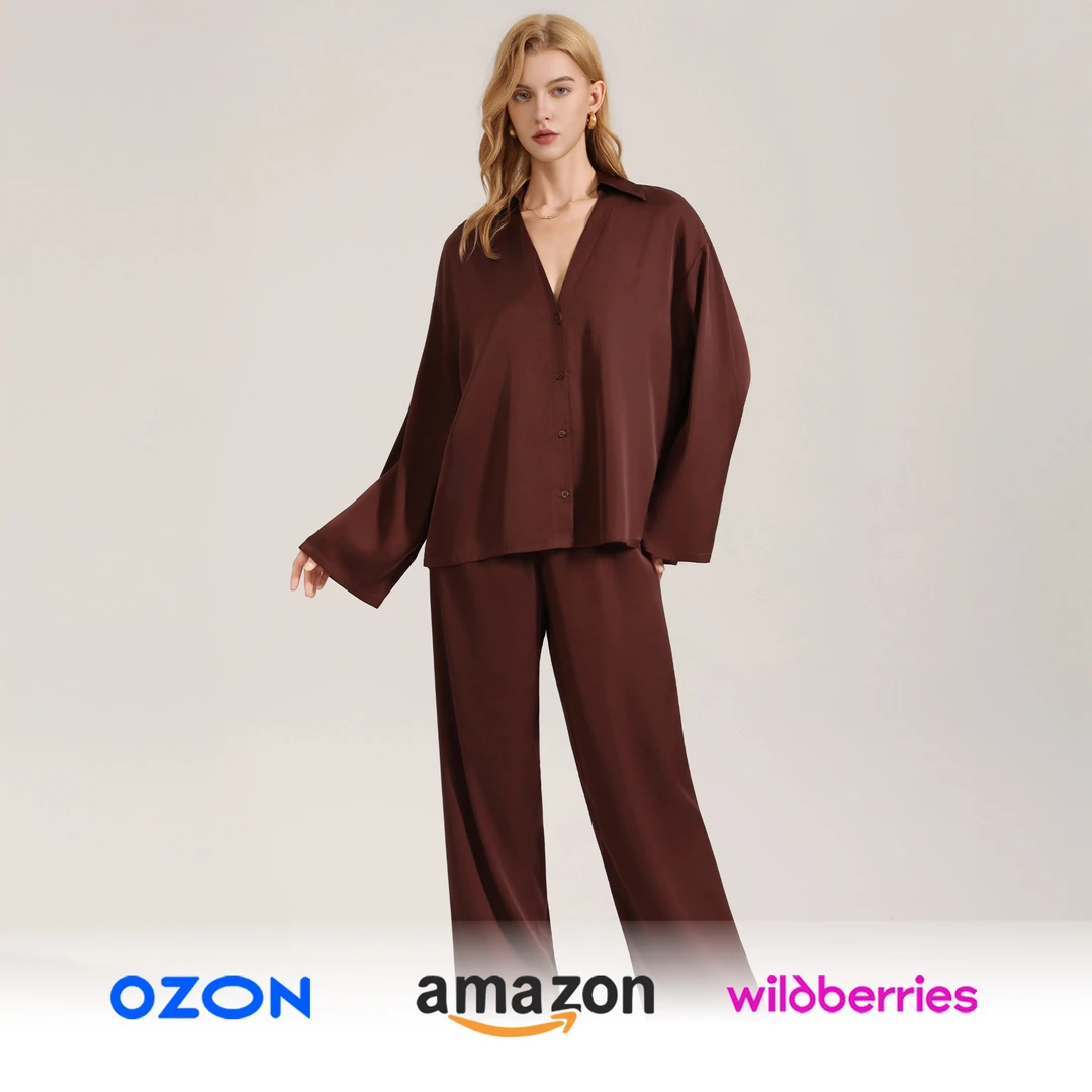 睡衣缎面雪纺WB休闲欧美长袖3783女时尚新品质感家居服套装秋