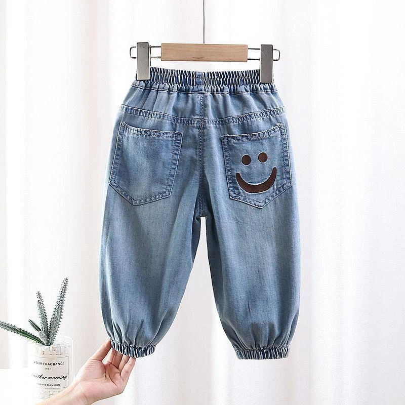 男童裤子防蚊裤夏季薄款男孩天丝牛仔裤中小童宝宝洋气休闲裤