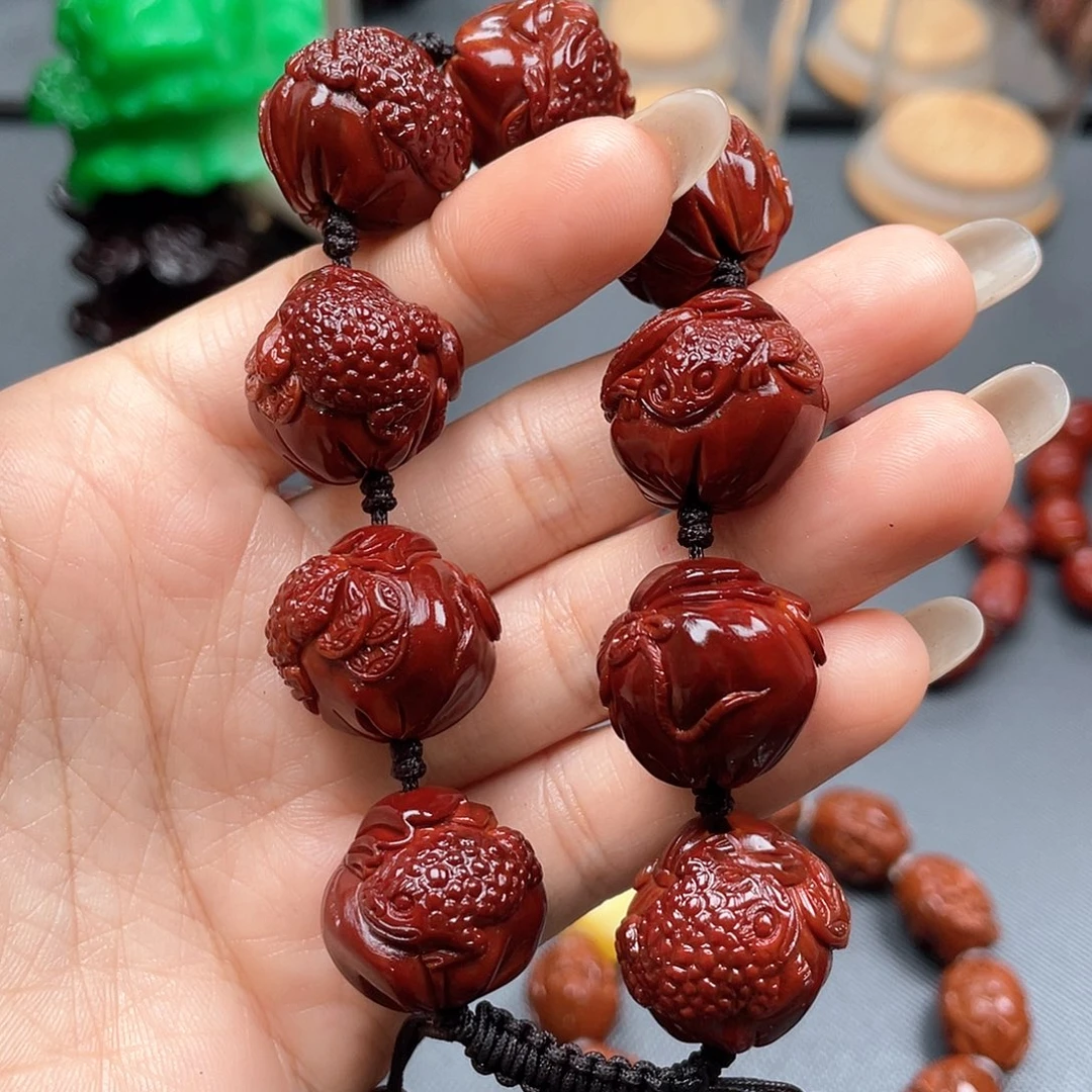 阿***柱手串橄榄核金蝉手串